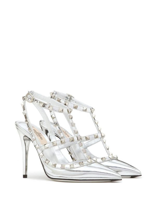Valentino Garavani Rockstud Mirror-Effect Pumps Size 37