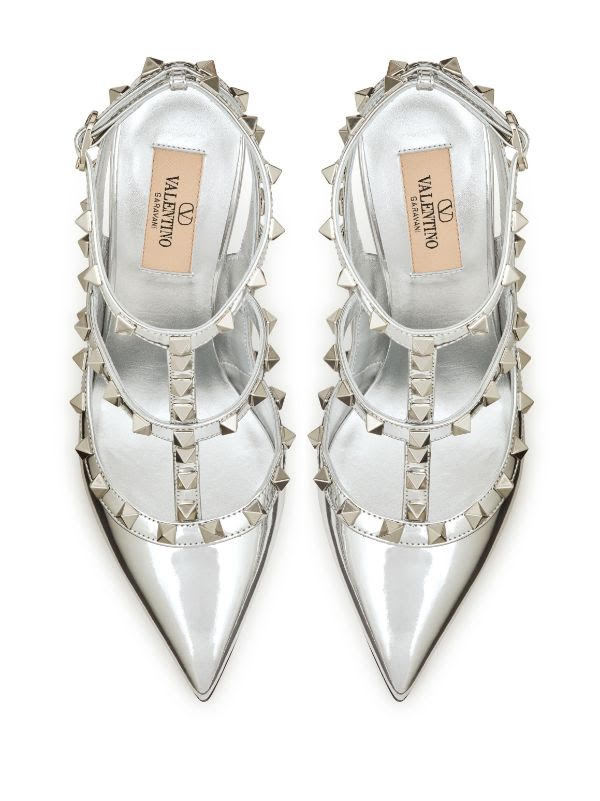 Valentino Garavani Rockstud Mirror-Effect Pumps Size 37