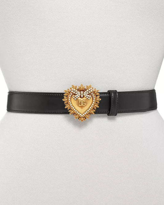 DOLCE & GABBANA Devotion Leather Belt Size XS / 75CM