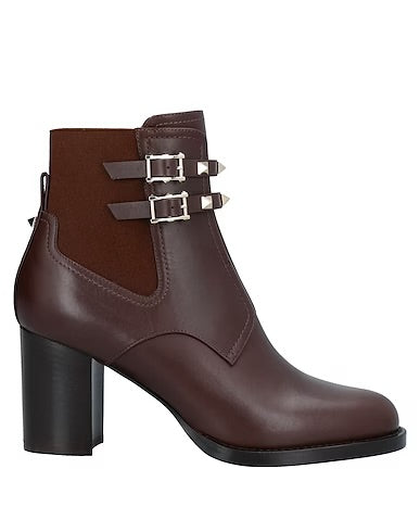 Valentino Garavani Beatle Rockstud Booties Burgundy Size 7 US / 37 EU