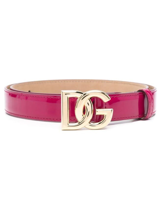 Dolce & Gabbana logo-plaque patent belt Size XS