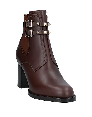 Valentino Garavani Beatle Rockstud Booties Burgundy Size 7 US / 37 EU