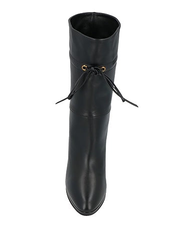Gucci Soft Calf Nappa Charlotte Mid High Boots Black Size 7.5 US