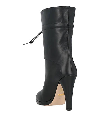 Gucci Soft Calf Nappa Charlotte Mid High Boots Black Size 7.5 US