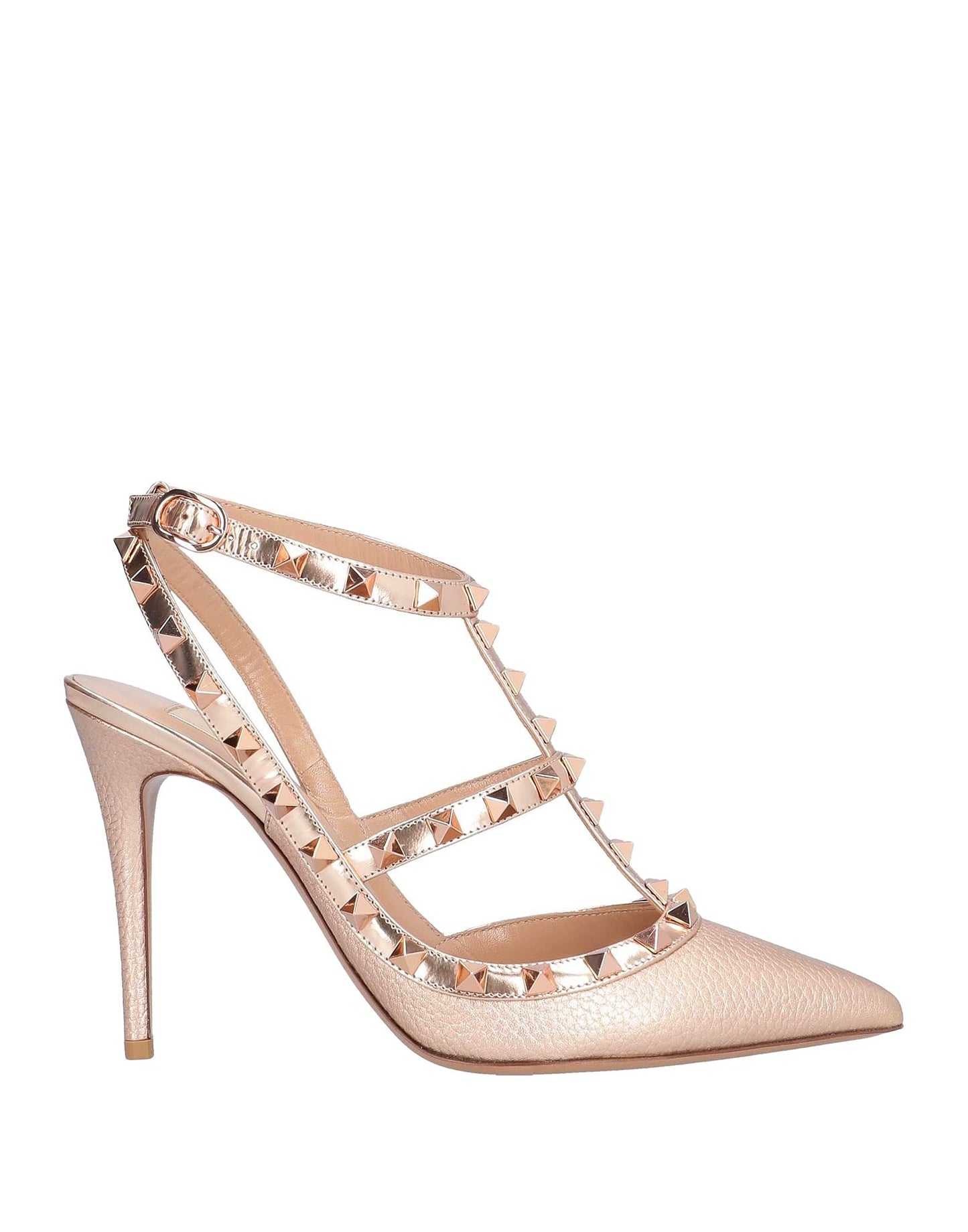 Valentino Rose Gold Leather Rock Stud Pumps Size 37