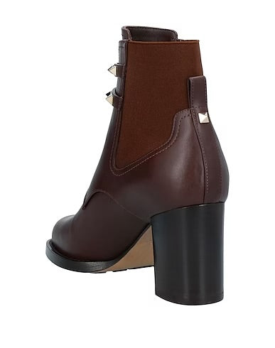 Valentino Garavani Beatle Rockstud Booties Burgundy Size 7 US / 37 EU