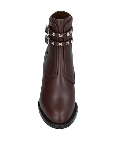 Valentino Garavani Beatle Rockstud Booties Burgundy Size 7 US / 37 EU