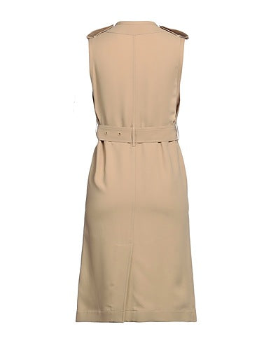 Burberry Sleeveless Viscose V-neck Trench Dress In Beige