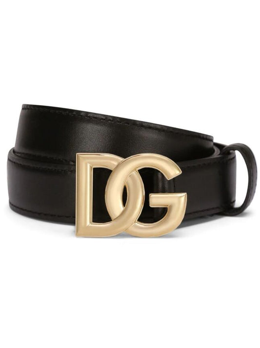 Dolce & Gabbana DG Logo Leather Belt Size 75