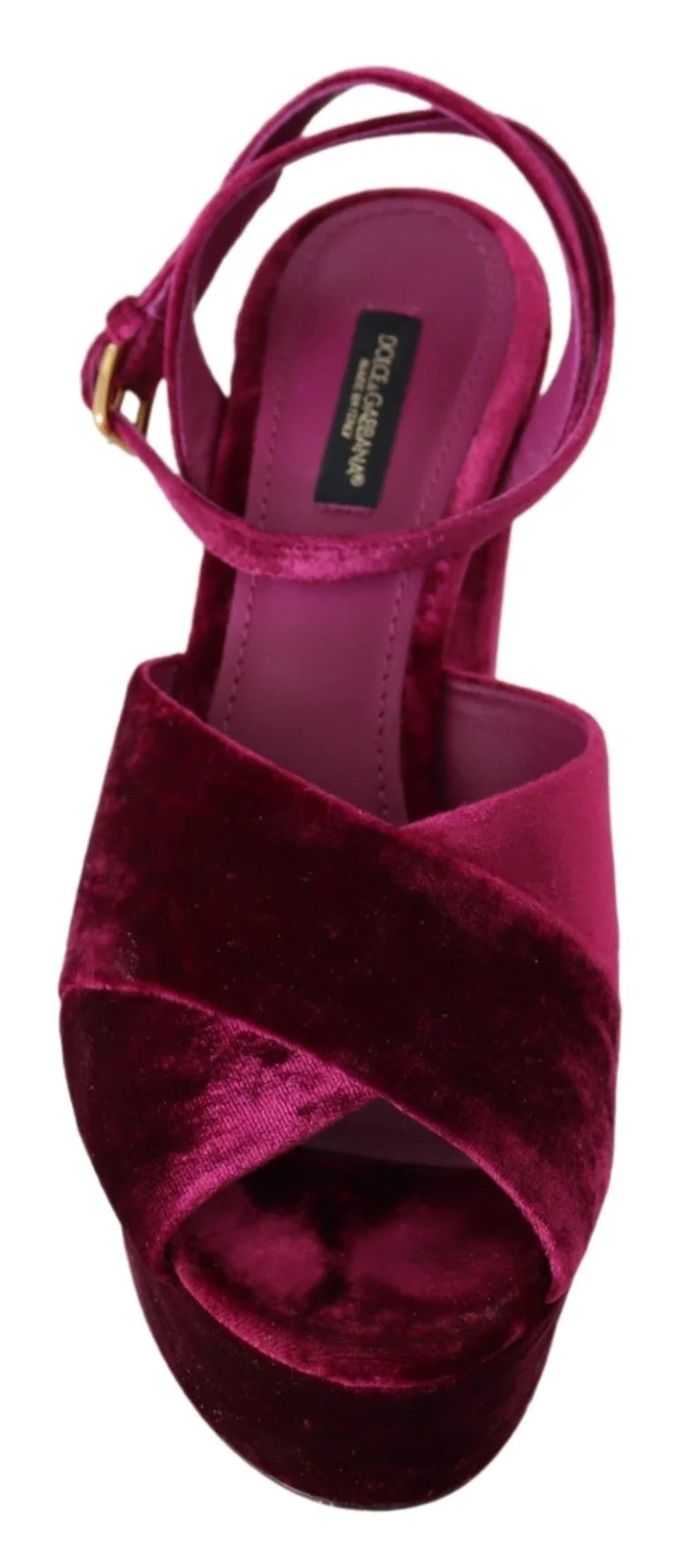Dolce & Gabbana Fuchsia Velvet Platform Sandals Keira Size 37